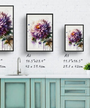 Michaelmas Daisy (Aster) Watercolour Botanical Art Print - Blotted Painting Framed Plant Wall Art 17 Michaelmas Daisy (Aster) Watercolour Botanical Art Print - Blotted Painting Framed Plant Wall Art - Image 4