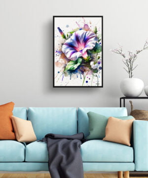 Morning Glory (Ipomoea purpurea) Watercolour Botanical Art Print - Blotted Painting Framed Plant Wall Art 15 Morning Glory (Ipomoea purpurea) Watercolour Botanical Art Print - Blotted Painting Framed Plant Wall Art - Image 2