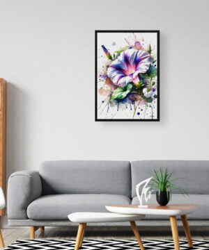 Morning Glory (Ipomoea purpurea) Watercolour Botanical Art Print - Blotted Painting Framed Plant Wall Art 16 Morning Glory (Ipomoea purpurea) Watercolour Botanical Art Print - Blotted Painting Framed Plant Wall Art - Image 3