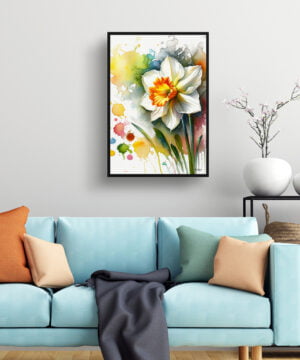 Narcissus Jonquil (Daffodil) Watercolour Botanical Art Print - Blotted Painting Framed Plant Wall Art 15 Narcissus Jonquil (Daffodil) Watercolour Botanical Art Print - Blotted Painting Framed Plant Wall Art - Image 2