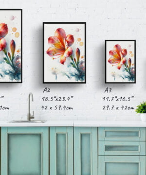 Natal Lily (Clivia) Watercolour Botanical Art Print - Blotted Painting Framed Plant Wall Art 17 Natal Lily (Clivia) Watercolour Botanical Art Print - Blotted Painting Framed Plant Wall Art - Image 4