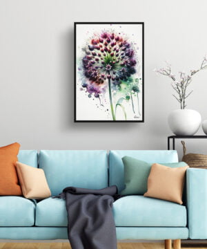 Ornamental onion (Allium Nigrum) Watercolour Botanical Art Print - Blotted Painting Framed Plant Wall Art 15 Ornamental onion (Allium Nigrum) Watercolour Botanical Art Print - Blotted Painting Framed Plant Wall Art - Image 2