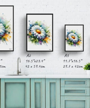 Oxeye Marguerite (Daisy) Watercolour Botanical Art Print - Blotted Painting Framed Plant Wall Art 17 Oxeye Marguerite (Daisy) Watercolour Botanical Art Print - Blotted Painting Framed Plant Wall Art - Image 4