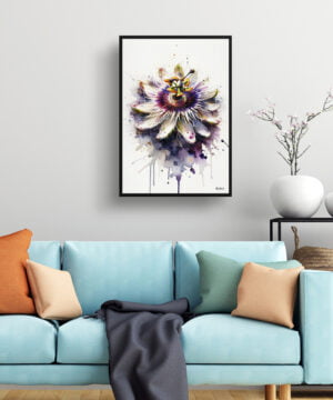 Passion Flower (Passiflora) Watercolour Botanical Art Print - Blotted Painting Framed Plant Wall Art 15 Passion Flower (Passiflora) Watercolour Botanical Art Print - Blotted Painting Framed Plant Wall Art - Image 2