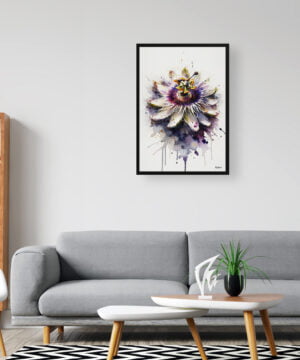 Passion Flower (Passiflora) Watercolour Botanical Art Print - Blotted Painting Framed Plant Wall Art 16 Passion Flower (Passiflora) Watercolour Botanical Art Print - Blotted Painting Framed Plant Wall Art - Image 3
