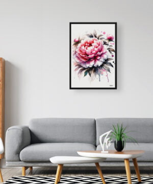 Peony (Paeonia) Watercolour Botanical Art Print - Blotted Painting Framed Plant Wall Art 16 Peony (Paeonia) Watercolour Botanical Art Print - Blotted Painting Framed Plant Wall Art - Image 3