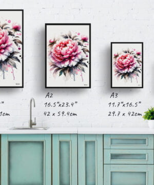 Peony (Paeonia) Watercolour Botanical Art Print - Blotted Painting Framed Plant Wall Art 17 Peony (Paeonia) Watercolour Botanical Art Print - Blotted Painting Framed Plant Wall Art - Image 4