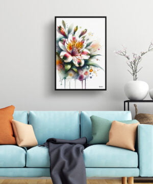 Peruvian Lily of the Incas (Alstroemeria) Watercolour Botanical Art Print - Blotted Painting Framed Plant Wall Art 15 Peruvian Lily of the Incas (Alstroemeria) Watercolour Botanical Art Print - Blotted Painting Framed Plant Wall Art - Image 2