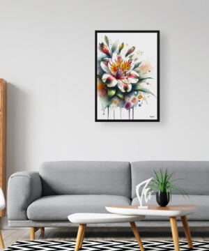 Peruvian Lily of the Incas (Alstroemeria) Watercolour Botanical Art Print - Blotted Painting Framed Plant Wall Art 16 Peruvian Lily of the Incas (Alstroemeria) Watercolour Botanical Art Print - Blotted Painting Framed Plant Wall Art - Image 3
