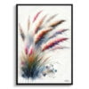 Pink Muhly Grass (Muhlenbergia) Watercolour Botanical Art Print - Blotted Painting Framed Plant Wall Art 2 watercolour blotted flowers pink muhly grassmuhlenbergia front view