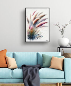 Pink Muhly Grass (Muhlenbergia) Watercolour Botanical Art Print - Blotted Painting Framed Plant Wall Art 15 Pink Muhly Grass (Muhlenbergia) Watercolour Botanical Art Print - Blotted Painting Framed Plant Wall Art - Image 2