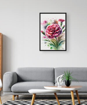 Pinks (Dianthus) Watercolour Botanical Art Print - Blotted Painting Framed Plant Wall Art 16 Pinks (Dianthus) Watercolour Botanical Art Print - Blotted Painting Framed Plant Wall Art - Image 3