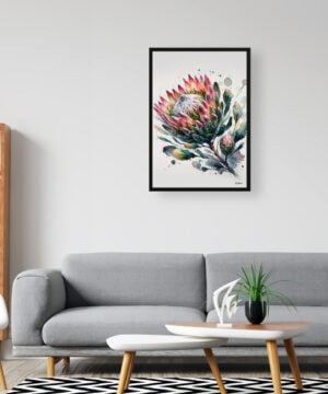 Proteas (Sugarbushes) Watercolour Botanical Art Print - Blotted Painting Framed Plant Wall Art 16 Proteas (Sugarbushes) Watercolour Botanical Art Print - Blotted Painting Framed Plant Wall Art - Image 3