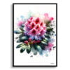 Rhododendron (Azalea) Watercolour Botanical Art Print - Blotted Painting Framed Plant Wall Art 1 watercolour blotted flowers rhododendronazalea front view
