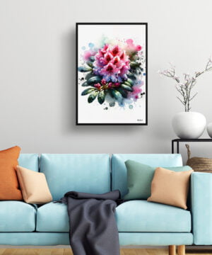 Rhododendron (Azalea) Watercolour Botanical Art Print - Blotted Painting Framed Plant Wall Art 15 Rhododendron (Azalea) Watercolour Botanical Art Print - Blotted Painting Framed Plant Wall Art - Image 2