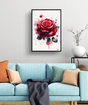 Rose (Rosa) Watercolour Botanical Art Print - Blotted Painting Framed Plant Wall Art 15 Rose (Rosa) Watercolour Botanical Art Print - Blotted Painting Framed Plant Wall Art - Image 2
