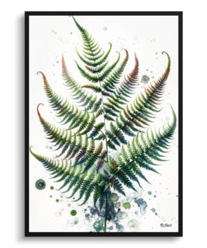 Royal Fern (Osmunda) Watercolour Botanical Art Print - Blotted Painting Framed Plant Wall Art