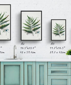 Sensitive Fern (Onoclea) Watercolour Botanical Art Print - Blotted Painting Framed Plant Wall Art 17 Sensitive Fern (Onoclea) Watercolour Botanical Art Print - Blotted Painting Framed Plant Wall Art - Image 4