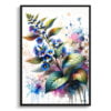 Siberian bugloss (Brunnera Macrophylla) Watercolour Botanical Art Print - Blotted Painting Framed Plant Wall Art 1 watercolour blotted flowers siberian buglossbrunnera macrophylla front view