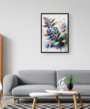 Siberian bugloss (Brunnera Macrophylla) Watercolour Botanical Art Print - Blotted Painting Framed Plant Wall Art 16 Siberian bugloss (Brunnera Macrophylla) Watercolour Botanical Art Print - Blotted Painting Framed Plant Wall Art - Image 3