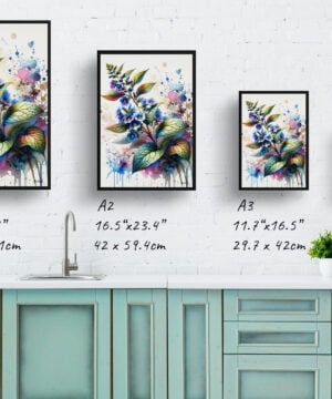 Siberian bugloss (Brunnera Macrophylla) Watercolour Botanical Art Print - Blotted Painting Framed Plant Wall Art 17 Siberian bugloss (Brunnera Macrophylla) Watercolour Botanical Art Print - Blotted Painting Framed Plant Wall Art - Image 4