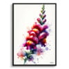 Snapdragon ( Antirrhinum) Watercolour Botanical Art Print - Blotted Painting Framed Plant Wall Art 2 watercolour blotted flowers snapdragonantirrhinum front view
