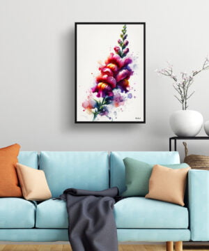 Snapdragon ( Antirrhinum) Watercolour Botanical Art Print - Blotted Painting Framed Plant Wall Art 15 Snapdragon ( Antirrhinum) Watercolour Botanical Art Print - Blotted Painting Framed Plant Wall Art - Image 2