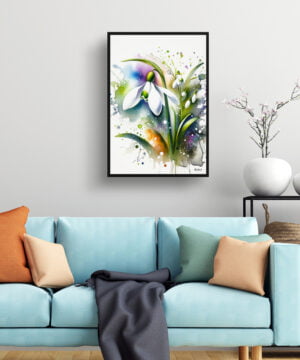 Snowdrop (Galanthus) Watercolour Botanical Art Print - Blotted Painting Framed Plant Wall Art 15 Snowdrop (Galanthus) Watercolour Botanical Art Print - Blotted Painting Framed Plant Wall Art - Image 2