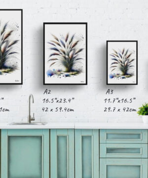 Stipa ichu (Jarava ischu) Watercolour Botanical Art Print - Blotted Painting Framed Plant Wall Art - Image 4