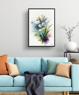 Summer snowflake (Leucojum Aestivum) Watercolour Botanical Art Print - Blotted Painting Framed Plant Wall Art 15 Summer snowflake (Leucojum Aestivum) Watercolour Botanical Art Print - Blotted Painting Framed Plant Wall Art - Image 2