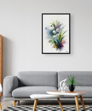 Summer snowflake (Leucojum Aestivum) Watercolour Botanical Art Print - Blotted Painting Framed Plant Wall Art 16 Summer snowflake (Leucojum Aestivum) Watercolour Botanical Art Print - Blotted Painting Framed Plant Wall Art - Image 3