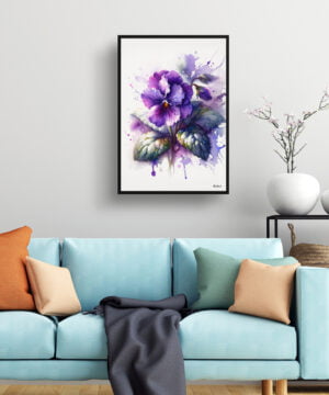 Sweet Violet (Viola odorata) Watercolour Botanical Art Print - Blotted Painting Framed Plant Wall Art 15 Sweet Violet (Viola odorata) Watercolour Botanical Art Print - Blotted Painting Framed Plant Wall Art - Image 2