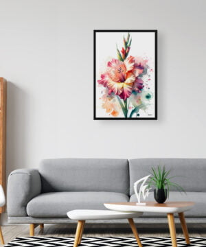 Sword lilies (Gladiolus) Watercolour Botanical Art Print - Blotted Painting Framed Plant Wall Art 16 Sword lilies (Gladiolus) Watercolour Botanical Art Print - Blotted Painting Framed Plant Wall Art - Image 3