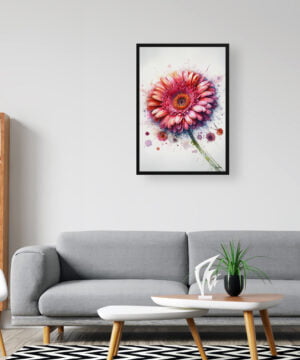 Transvaal daisy (Gerbera) Watercolour Botanical Art Print - Blotted Painting Framed Plant Wall Art 16 Transvaal daisy (Gerbera) Watercolour Botanical Art Print - Blotted Painting Framed Plant Wall Art - Image 3
