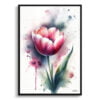 Tulip (Tulipa) Watercolour Botanical Art Print - Blotted Painting Framed Plant Wall Art 1 watercolour blotted flowers tuliptulipa front view