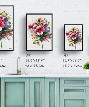 Twinspur (Diascia personata) Watercolour Botanical Art Print - Blotted Painting Framed Plant Wall Art 17 Twinspur (Diascia personata) Watercolour Botanical Art Print - Blotted Painting Framed Plant Wall Art - Image 4