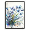 Two-leaf squill (Scilla Bifolia) Watercolour Botanical Art Print - Blotted Painting Framed Plant Wall Art 1 watercolour blotted flowers two leaf squillscilla bifolia front view