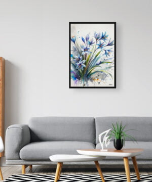 Two-leaf squill (Scilla Bifolia) Watercolour Botanical Art Print - Blotted Painting Framed Plant Wall Art 16 Two-leaf squill (Scilla Bifolia) Watercolour Botanical Art Print - Blotted Painting Framed Plant Wall Art - Image 3