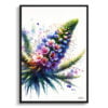 Vipers-buglosses (Echium) Watercolour Botanical Art Print - Blotted Painting Framed Plant Wall Art 1 watercolour blotted flowers vipers buglossesechium front view