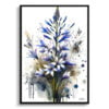 Wild Hyacinths (Camassia Leichtlinii) Watercolour Botanical Art Print - Blotted Painting Framed Plant Wall Art 2 watercolour blotted flowers wild hyacinthscamassia leichtlinii front view