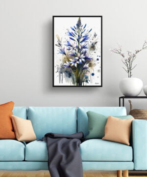 Wild Hyacinths (Camassia Leichtlinii) Watercolour Botanical Art Print - Blotted Painting Framed Plant Wall Art 15 Wild Hyacinths (Camassia Leichtlinii) Watercolour Botanical Art Print - Blotted Painting Framed Plant Wall Art - Image 2