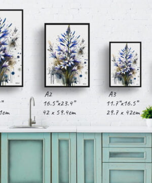 Wild Hyacinths (Camassia Leichtlinii) Watercolour Botanical Art Print - Blotted Painting Framed Plant Wall Art 17 Wild Hyacinths (Camassia Leichtlinii) Watercolour Botanical Art Print - Blotted Painting Framed Plant Wall Art - Image 4