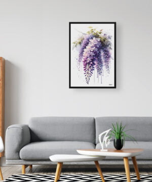 Wisteria (Fabaceae) Watercolour Botanical Art Print - Blotted Painting Framed Plant Wall Art 16 Wisteria (Fabaceae) Watercolour Botanical Art Print - Blotted Painting Framed Plant Wall Art - Image 3