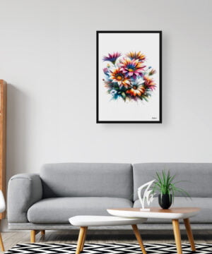 African Daisies (Gazania) Watercolour Painting Style Art Print - Illustration Framed Plant Wall Art 16 African Daisies (Gazania) Watercolour Painting Style Art Print - Illustration Framed Plant Wall Art - Image 3