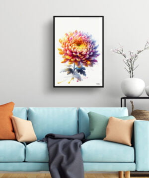 Asteraceae (Chrysanthemum) Watercolour Painting Style Art Print - Illustration Framed Plant Wall Art 15 Asteraceae (Chrysanthemum) Watercolour Painting Style Art Print - Illustration Framed Plant Wall Art - Image 2