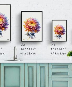 Asteraceae (Chrysanthemum) Watercolour Painting Style Art Print - Illustration Framed Plant Wall Art 17 Asteraceae (Chrysanthemum) Watercolour Painting Style Art Print - Illustration Framed Plant Wall Art - Image 4