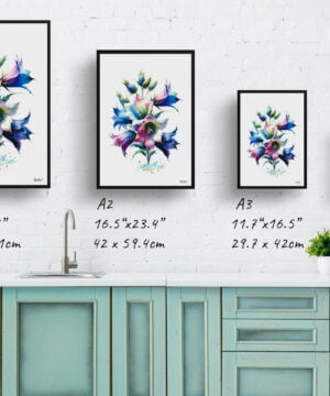 Bellflower (Campanula) Watercolour Painting Style Art Print - Illustration Framed Plant Wall Art 17 Bellflower (Campanula) Watercolour Painting Style Art Print - Illustration Framed Plant Wall Art - Image 4