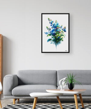 Chinese Forget-me-not (Cynoglossum) Watercolour Painting Style Art Print - Illustration Framed Plant Wall Art 16 Chinese Forget-me-not (Cynoglossum) Watercolour Painting Style Art Print - Illustration Framed Plant Wall Art - Image 3