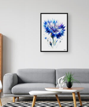 Cornflower (Centaurea cyanus) Watercolour Painting Style Art Print - Illustration Framed Plant Wall Art 16 Cornflower (Centaurea cyanus) Watercolour Painting Style Art Print - Illustration Framed Plant Wall Art - Image 3