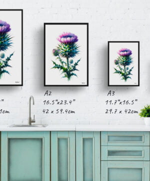 Cotton thistle (Onopordum) Watercolour Painting Style Art Print - Illustration Framed Plant Wall Art 17 Cotton thistle (Onopordum) Watercolour Painting Style Art Print - Illustration Framed Plant Wall Art - Image 4